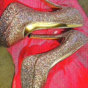 Woman Glitter Platform Heels